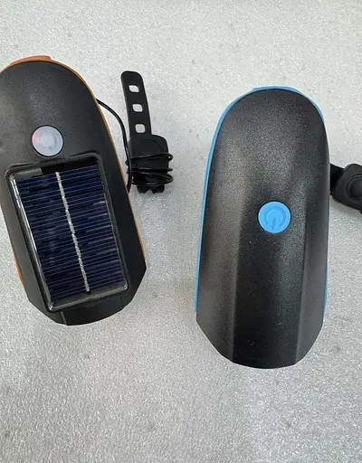 Велофара с солнечной панелью и сигналом Bike Light 7599 Solar аккумуляторный велофонарь Li-Ion panel IPX4  USB-C - фото 6