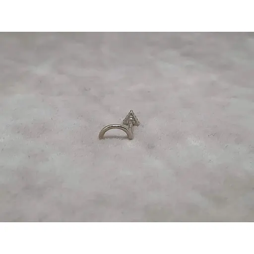 Золота сережка-пірсинг Астор в ніс з фіанітом. 2182442Б - фото 4