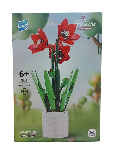 3D конструктор Flowers Красный амарилис на 876 деталей (25-132) - фото 2