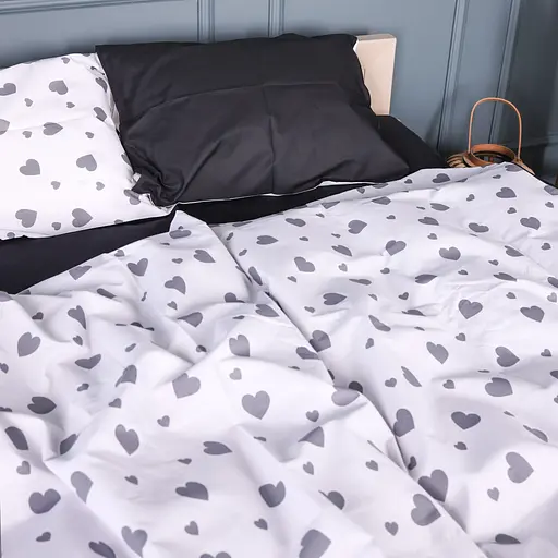 Простыня MirSon Kids Time 17-0669 Black and White Love 70х140 см на резинке бязь высота 10 см (2200010180442) - фото 3