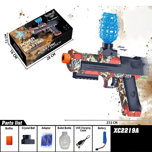 Пістолет на гідрогелевих кульках (орбізах) Power Desert Eagle Pirate Skull - фото 3