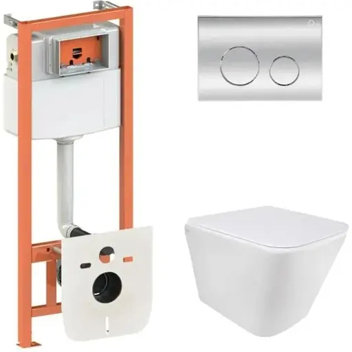 Набір Q-tap Nest 4 в 1 підвісний унітаз Tern Ultra Quiet 490x365x325 + комплект інсталяції QT1733052EUQW45158 - фото 1