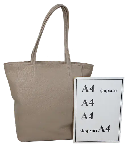 Женская сумка Borsacomoda из натуральной кожи бежевая 845.018 sum0028714 - фото 10