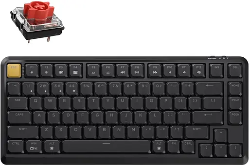 Клавіатура Keychron J1 82Key K pro Red WL/BT/USB-A QMK Hot-swap EN/UKR RGB Black (J1-H1-UA) - фото 1
