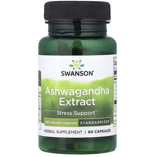 Экстракт ашваганды Swanson Ashwagandha Extract 450 mg, 60 капсул для нервной системы - фото 1