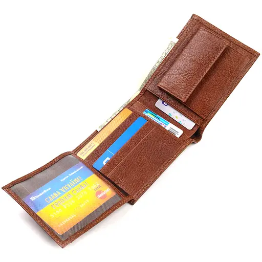 Мужской кожаный кошелек Canpellini 12х9.7х1 см acs0025691 - фото 4