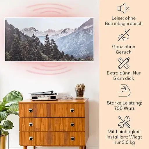 Инфракрасный обогреватель Klarstein Wonderwall air art до 14 м² (10035129) - фото 7