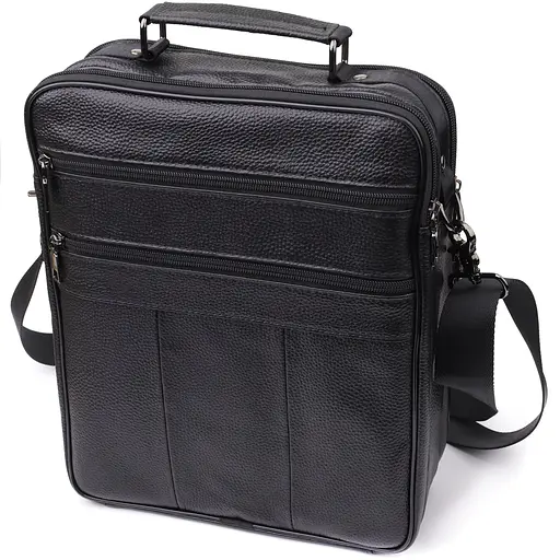 Містка чоловіча сумка з ручкою для перенесення в руці з натуральної шкіри Vintage 27х33х9,5 см sum0027505 - фото 2