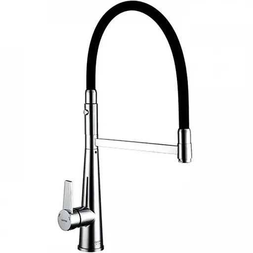 G4398-15 Змішувач для кухні однорич. силикон. гусак лат.корп. шпилька Ø35 чорний/хром Gappo 1/8 Чорний матовий - фото 1