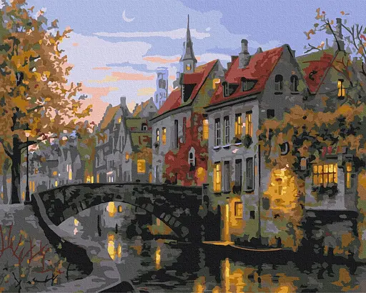 Картина за номерами на підрамнику Brushme Сутінки в місті