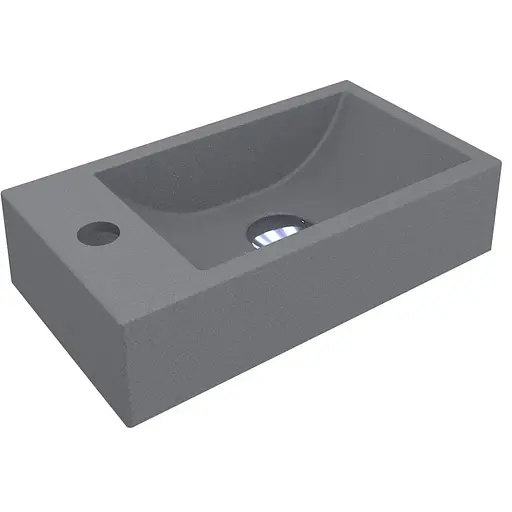 Умивальник Miraggio Faro R mirastone gray 0001209, Чорний матовий - фото 1