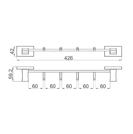 Тримач рушників 4 гачка Gappo G0716-49 - фото 4
