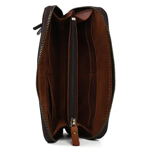 Кожаный кошелек клатч на молнии Tarwa 20х9х2.5 см sum0028517 - фото 5