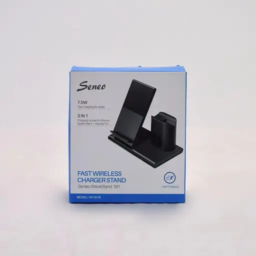 Підставка для швидкого бездротового зарядного пристрою Seneo 3-в-1 для Apple PA191B 7.5 Вт - фото 3