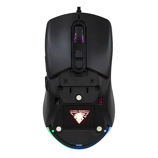 Проводная мышь Jedel GM1390 игровая с RGB подсветкой и сменной магнитной панелью черный - фото 2