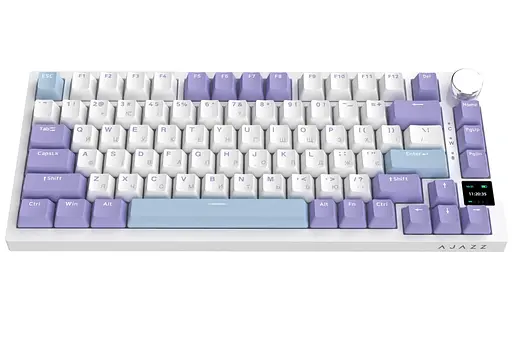 Клавиатура игровая механическая беспроводная Ajazz AK-820WP PRO White-Purple RGB Gift Switch Hot-Swap 2.4G/Bluetooth/USB - фото 2