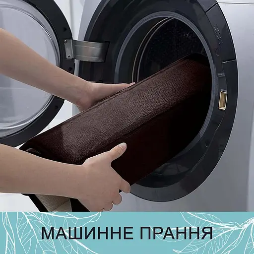 Современный коврик для ванной Aquarius с эффектом памяти U-образный контурный 50 х 50 см. Коричневый в полоску. - фото 6