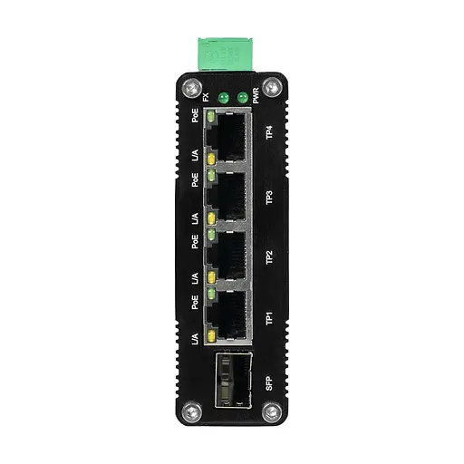 PoE-коммутатор 5-портовый E-LINK LNK-IMC104GP-SFP IN 12-48V (73-00126) - фото 2