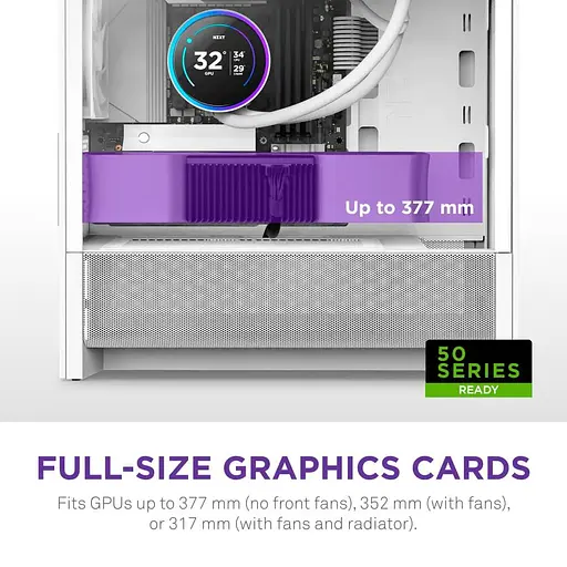 Корпус NZXT H3 Flow из закаленного стекла без блока питания, белый (CC-H31FW-01) - фото 2