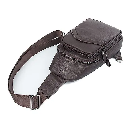 Кожаная сумка-слинг John McDee 30.5х18х5.5 см sum0025574 - фото 4