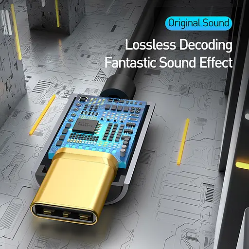 Кабель-перехiдник Baseus Type-C Male to 3.5mm Female Adapter L54 Deep Grey - фото 7