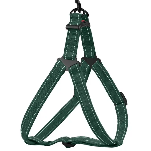 Шлея для собак Barksi Cotton Стандарт Рефлекторна М 45-56х2 см зелена - фото 1