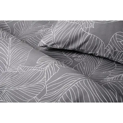 Комплект постільної білизни Soho Сімейний 2 шт. - 150x200 см Leaves Grey - фото 2