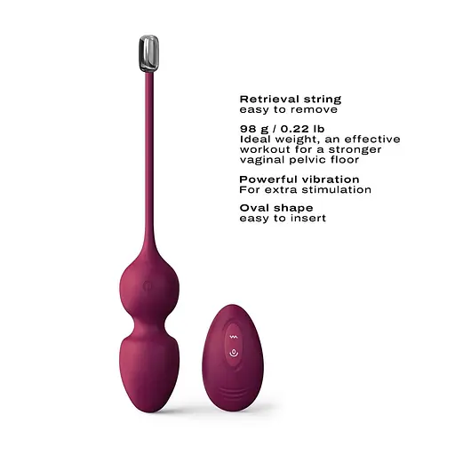 Вагінальні кульки Dorcel Love Balls Plum, вібрації і рухи внутрішньої кульки, пульт ДУ - фото 4