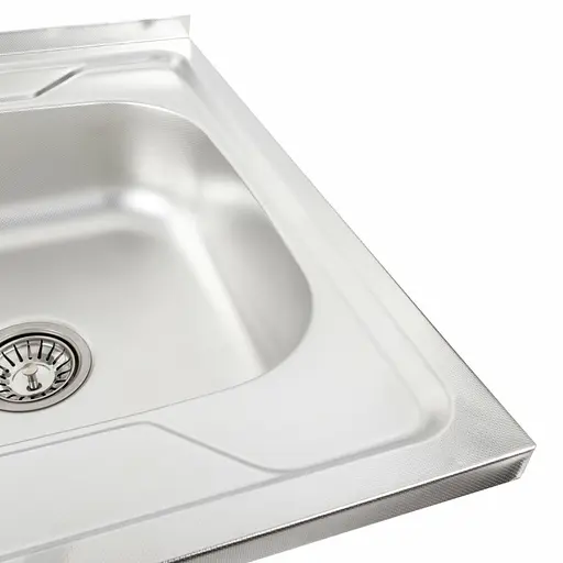 Кухонна мийка з нержавіючої сталі Platinum декор 6060 R (0,7/160 мм), Decor - фото 3