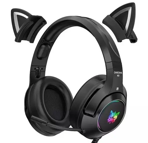 Наушники Onikuma K9 Cat Ear 3.5mm черные - фото 2