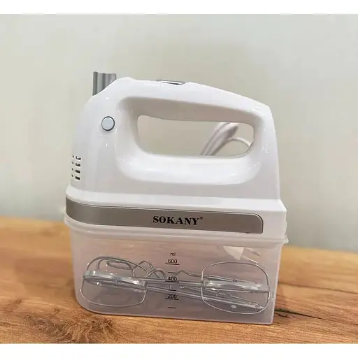 Ручной электрический миксер Sokany SK-6631 с насадками для замешивания крутого теста 5 режимов 300 Вт - фото 6