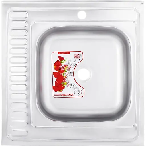Мойка кухонная ZERIX Z6060R-06-160E satin (ZM0577) - фото 1