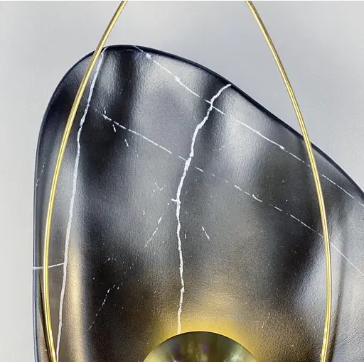 Настенный светильник- ракушка с имитацией мрамора Line F Арт. W1834 BK - фото 4