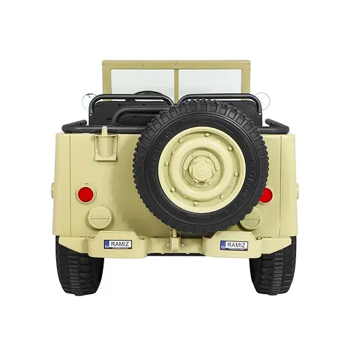 Електроавтомобіль військовий Ramiz Retro Strong MP3 LED 24 В, бежевий (PA.JH-101.24V.BEZ) - фото 6