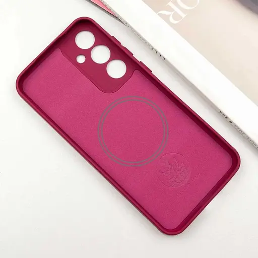 Чохол Lakshmi Silicone Cover Full Camera (AA) with MagFit для Samsung Galaxy S24 FE Червоний / Rose Red - фото 3