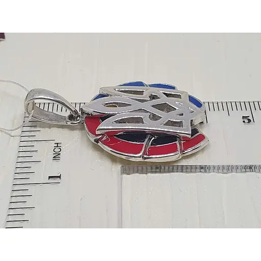 Срібна підвіска Астор Тризуб з емаллю. 9142475 - фото 2