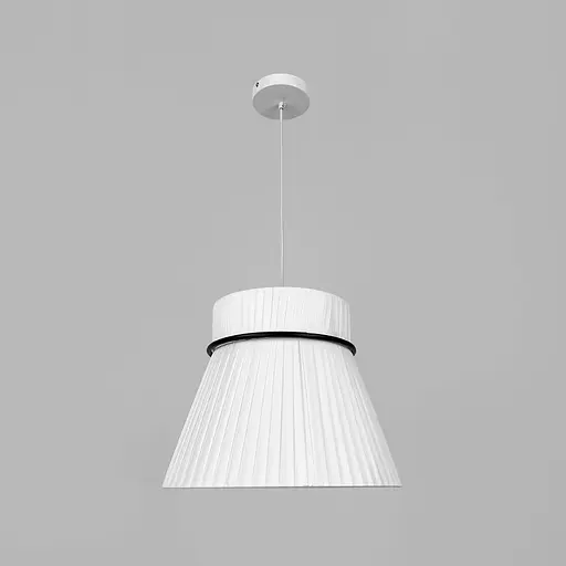 Дизайнерський світильник із полімерним конусним абажуром Ø40x32 см Line F MJ241-400 x 320 Білий - фото 2