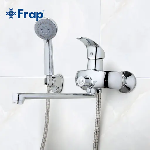 Смеситель для ванны длинный плоский гусак Ø40 Frap 1/10 F2221 Хром - фото 2