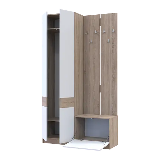 Передпокій Сола 1+3 Doros Дуб Сонома/Білий ДСП 120х40х215 (42005149) - фото 4