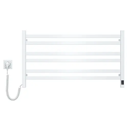 Электрический полотенцесушитель Navin Авангард 900x500 Sensor левосторонняя с таймером, белая 12-228153-3680, Белый, Левое, Электронный - фото 2
