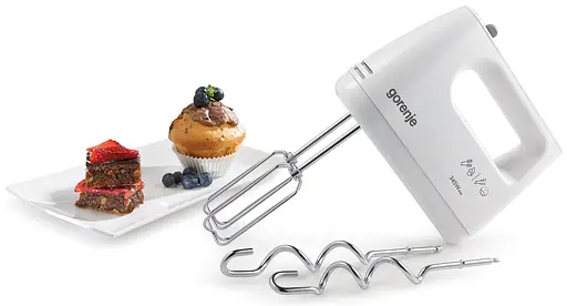 Міксер Gorenje M360CW, White, 345W, ручний, 5 швидкостей, насадки: вінчики та гаки для тіста, турбо-режим - фото 2