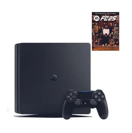 Консоль Sony PlayStation 4 SLIM 1TB Black обслуженая + Геймпад беспроводной DualShock 4 + EA Sports FC 25 Ultimate Edition + гарантия б/у