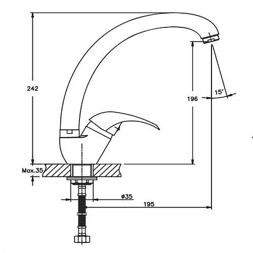 Змішувач для кухні Haiba PREMIERE 777 (HB0795) - фото 2