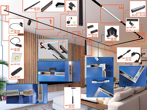 Шинопровод Brille магнитный универсальный 1 м HD-26TR/1 м BK - фото 12