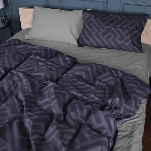 Простирадло MirSon Сатин 22-1396 Geometric Vibes 150х220 см (2200010569155) - фото 2