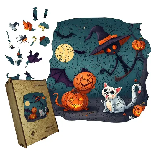 Пазл дерев'яний Подорож Папуги, А1, Дерев'яна коробка 500+ елементів