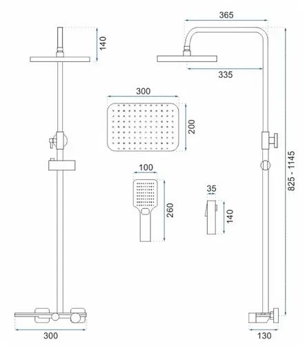 Душова система Rea Helix black з виливом REA-P6618, Чорний матовий - фото 9