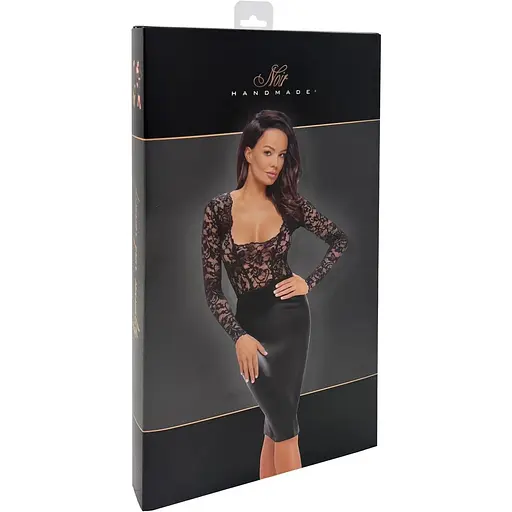 Платье Noir Handmade F295 Euphoria lace and wetlook midi dress - M - фото 6