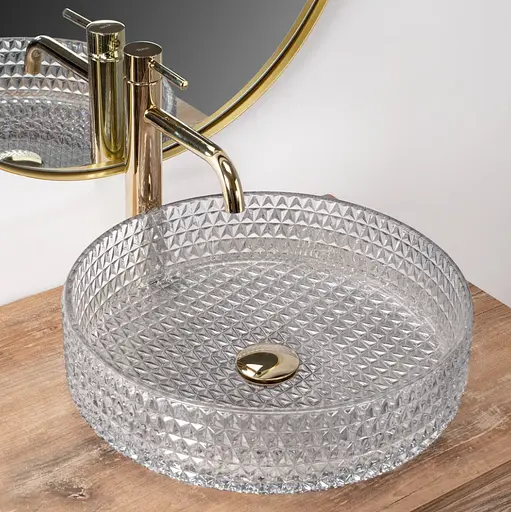 Умывальник Rea Cristal Transparent 40 накладной REA-U0284, Прозрачный - фото 2