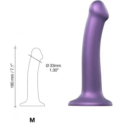 Насадка для страпона Strap-On-Me Mono Density Dildo Violet M, диам. 3.3 см - фото 3